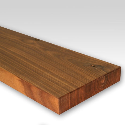 Wandregal aus Nussbaum Wandboard nahaufnahme