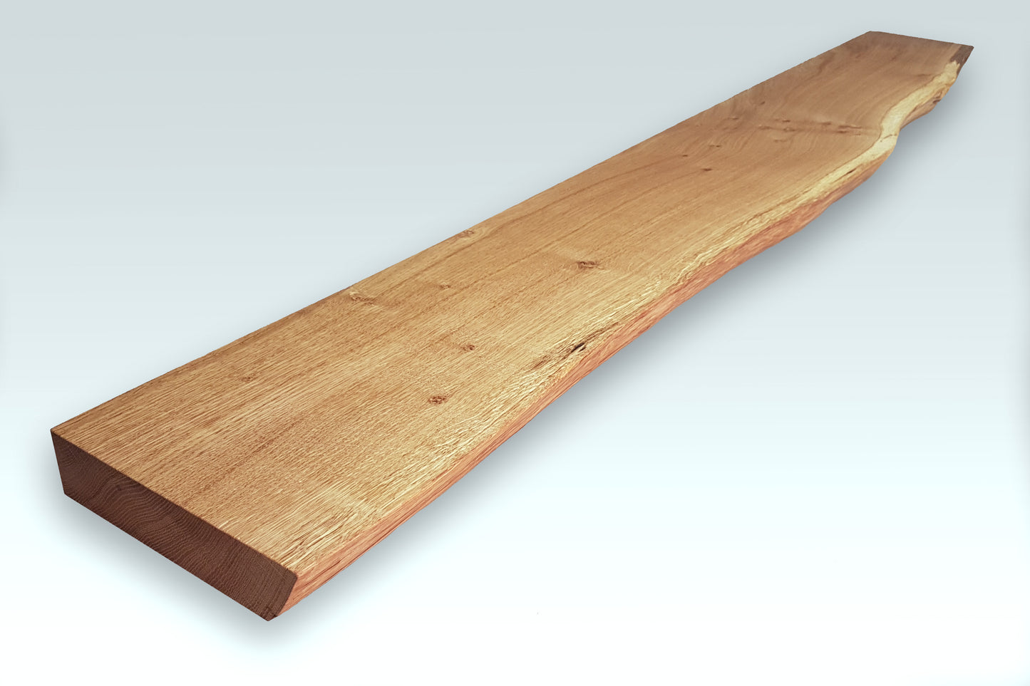 Eiche Massivholz Wandregal mit Baumkante