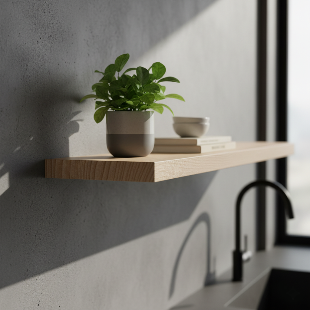 Buche Massivholz Wandregal