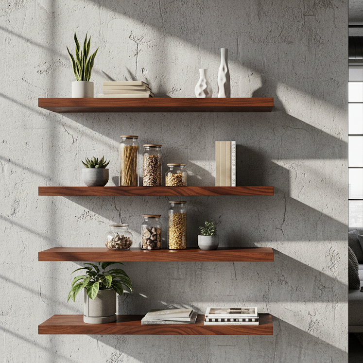 Jatoba Massivholz Wandregal