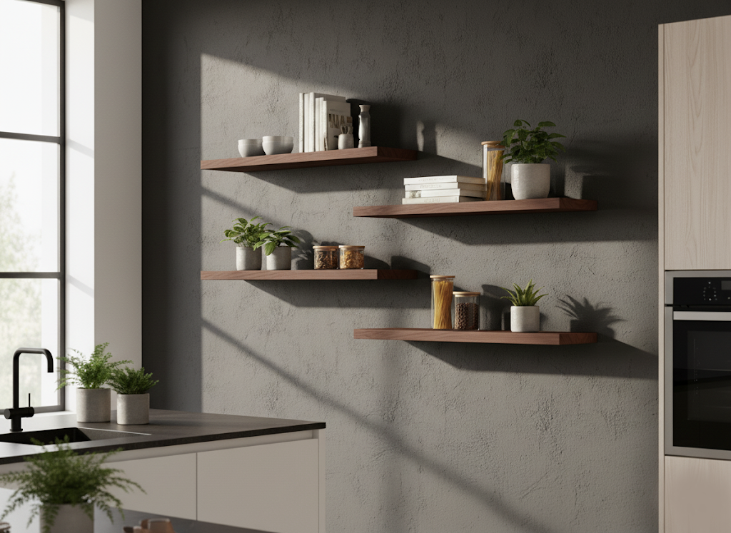 Wandregal aus Nussbaum Wandboard var. 2