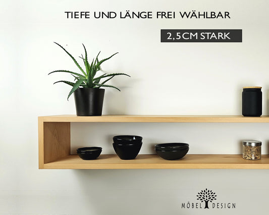 Buche Massivholz Wandregal