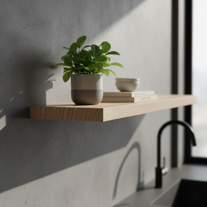 Buche Massivholz Wandregal