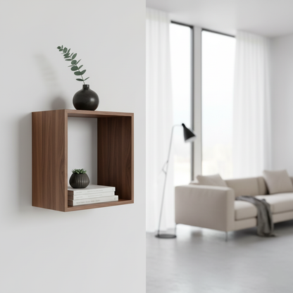 Nussbaum Massivholz Wandregal